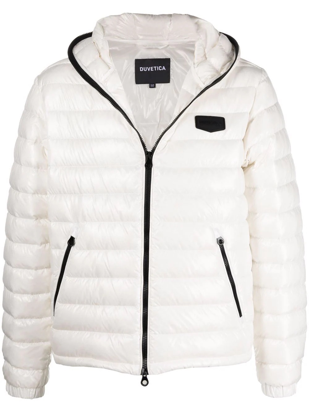 logo-patch feather-down puffer jacket - 1