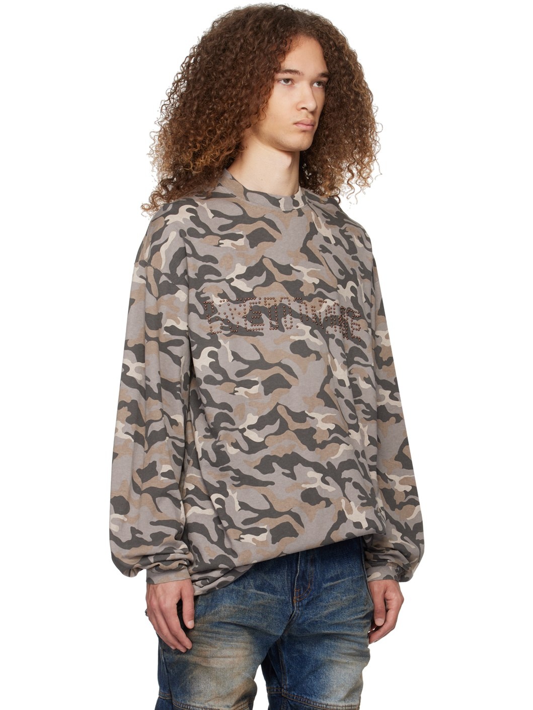 Gray Camo Long Sleeve T-Shirt - 2