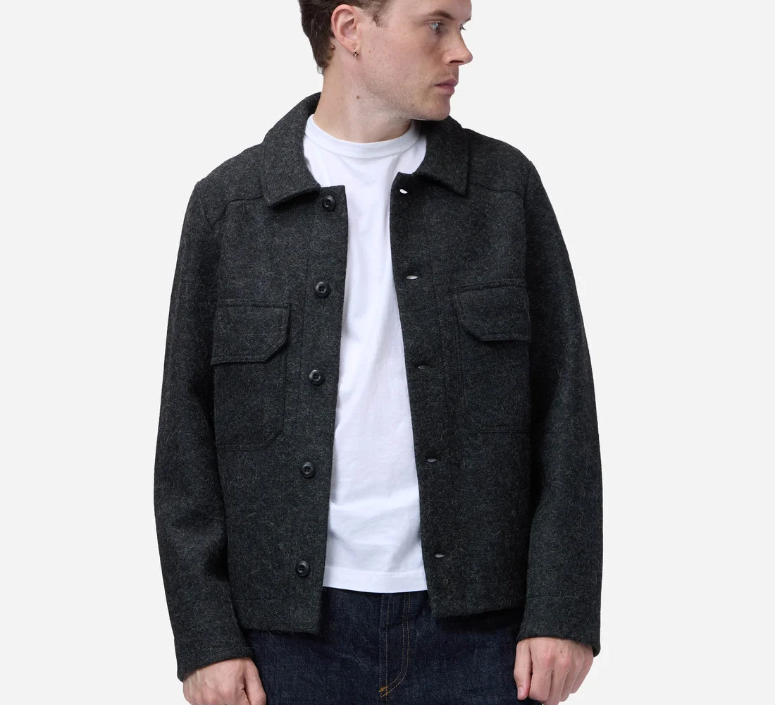 Officer Shirt ~ Charcoal Felted Wool - 1