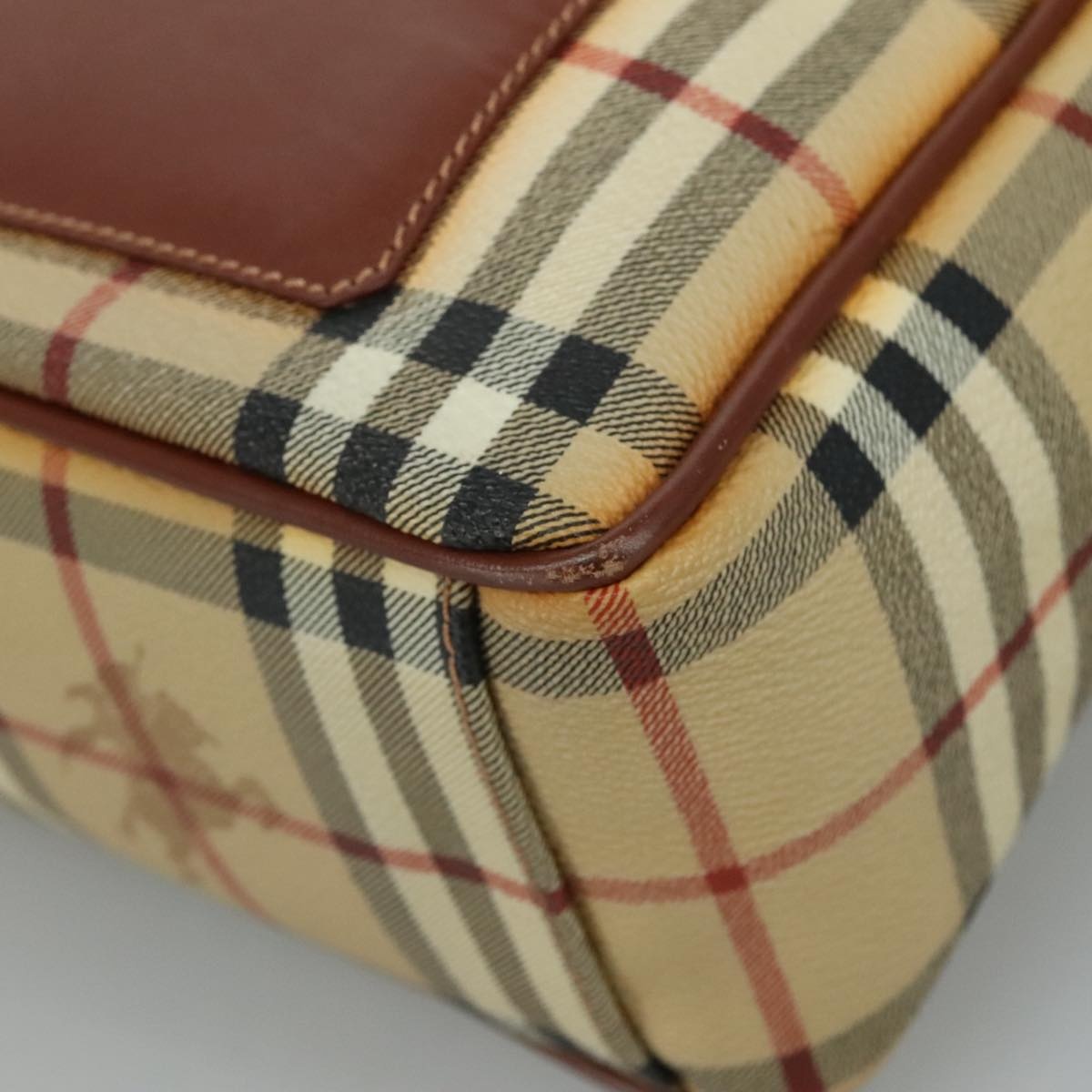 Burberry Nova Check Shoulder Bag Pvc Leather Beige - 9