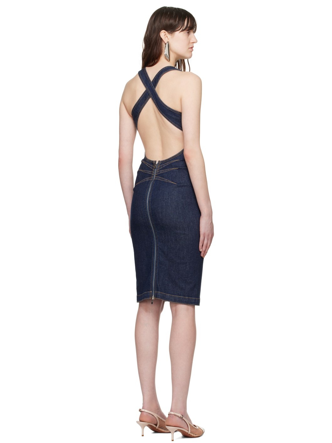 Indigo Sculpting Denim Minidress - 3