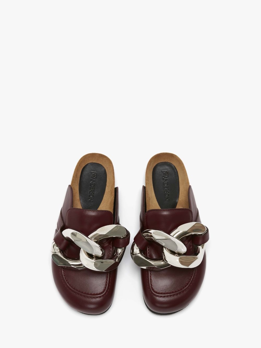 CHAIN LOAFER LEATHER MULES - 4