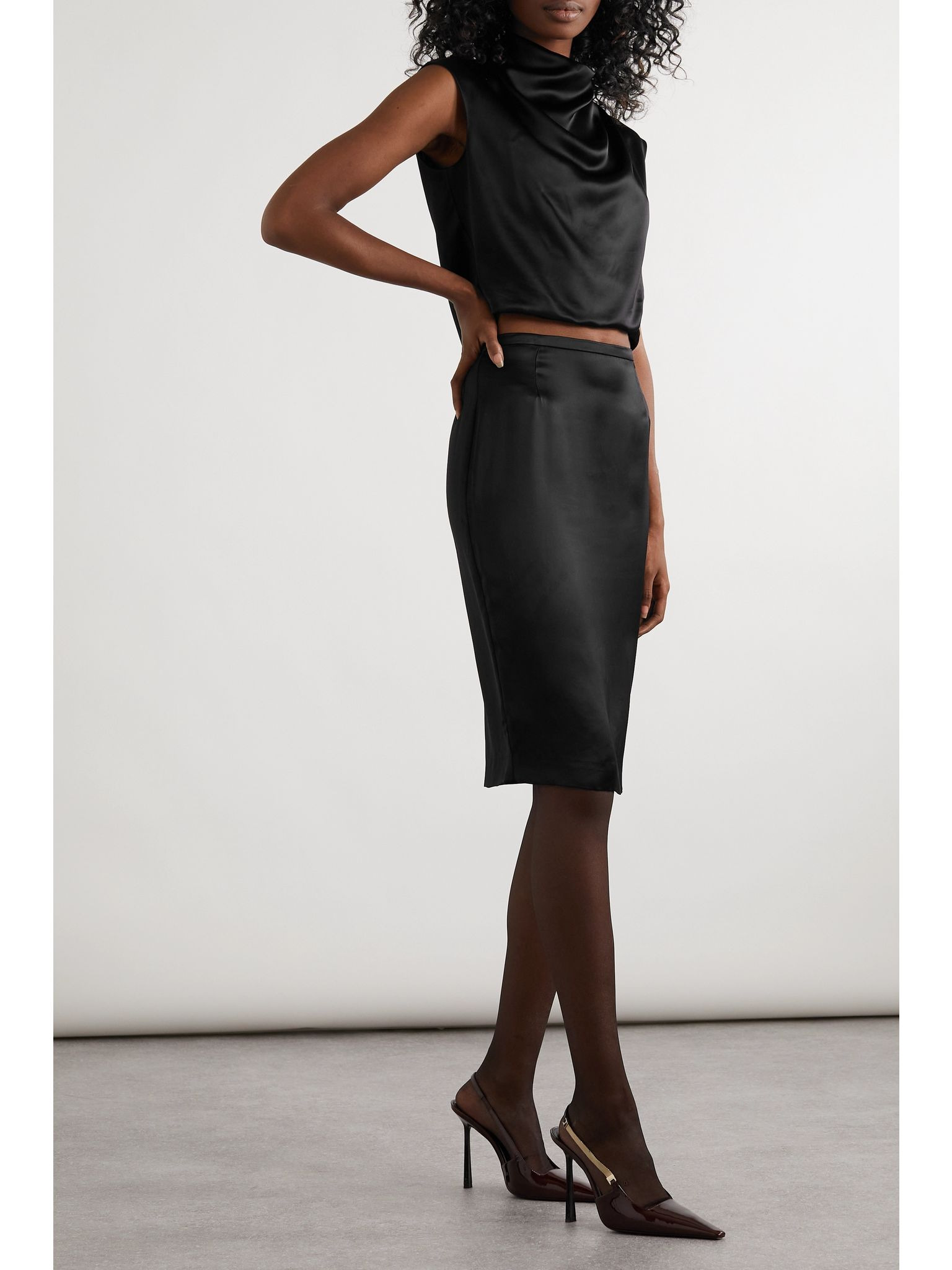 Satin skirt Black - 2