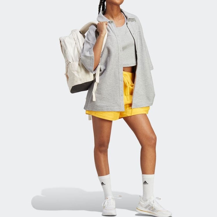 (WMNS) adidas Lounge Terry Loop Shorts 'Gold' HZ1603 - 2