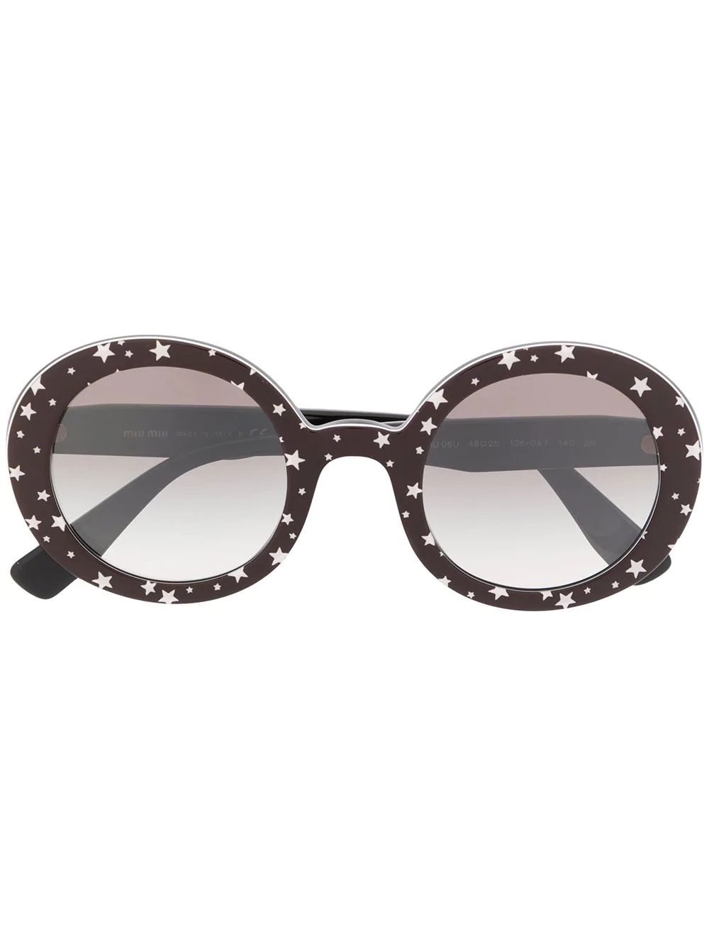 circle frame star print sunglasses - 1