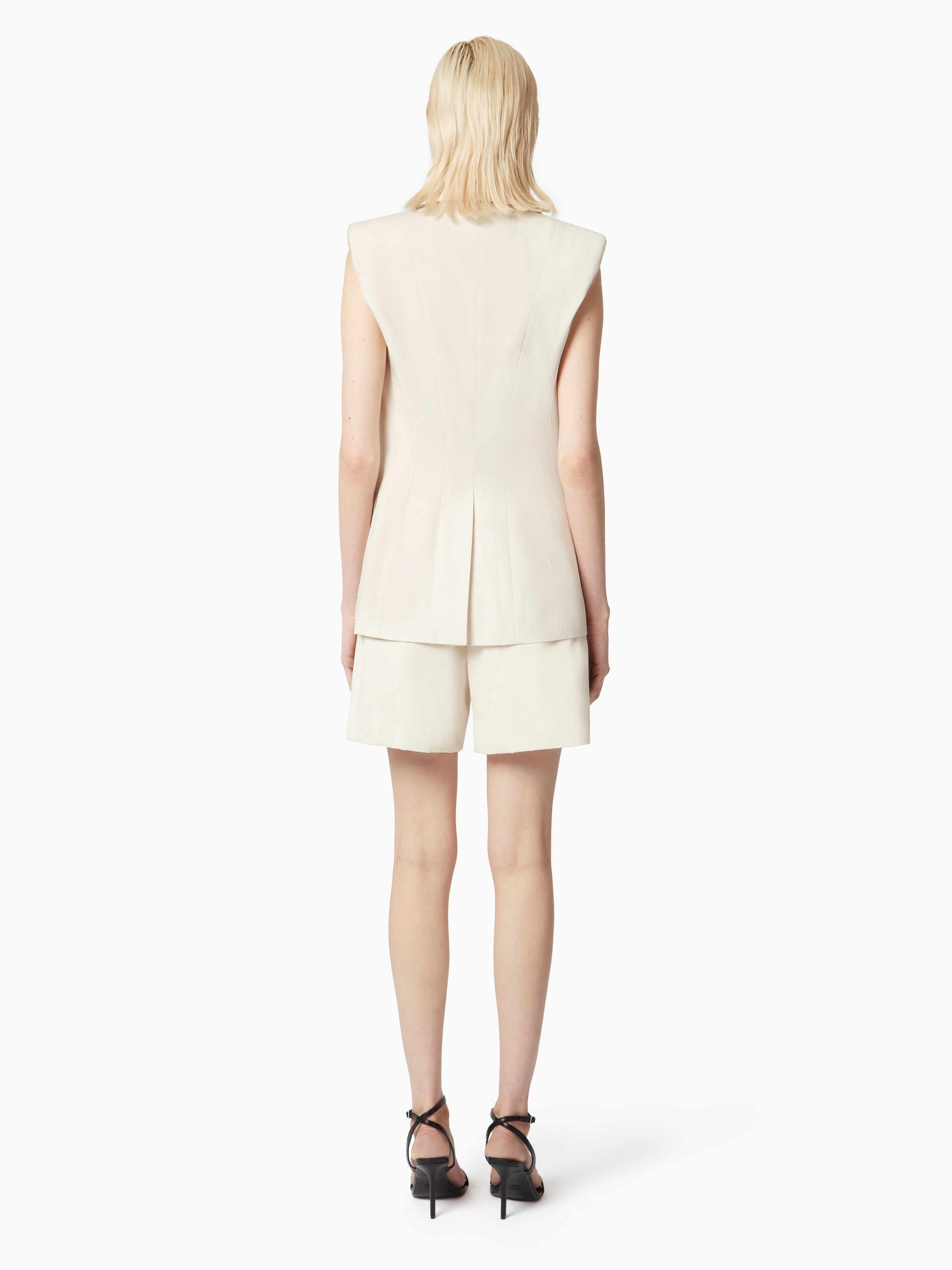DOUBLE-BREASTED SLEEVELESS JACKET - 4