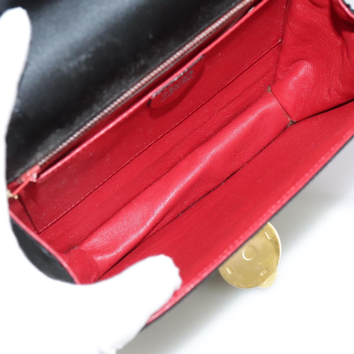 CELINE Hand Bag Nylon Gold Black - 9