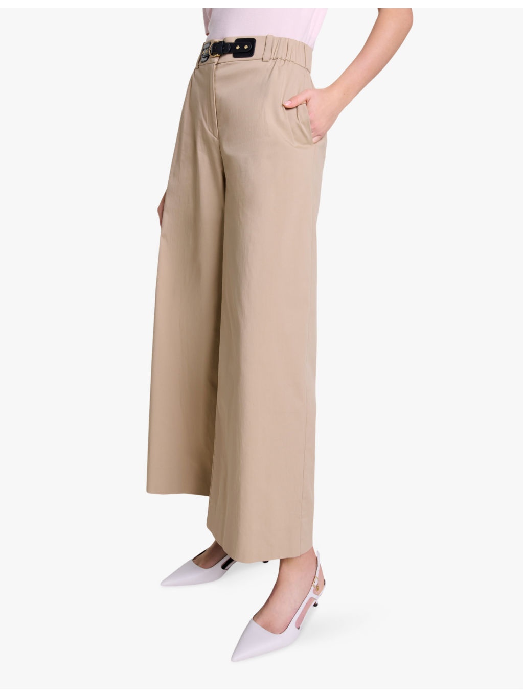 Buckle-embellished logo-embroidered stretch-cotton trousers - 3