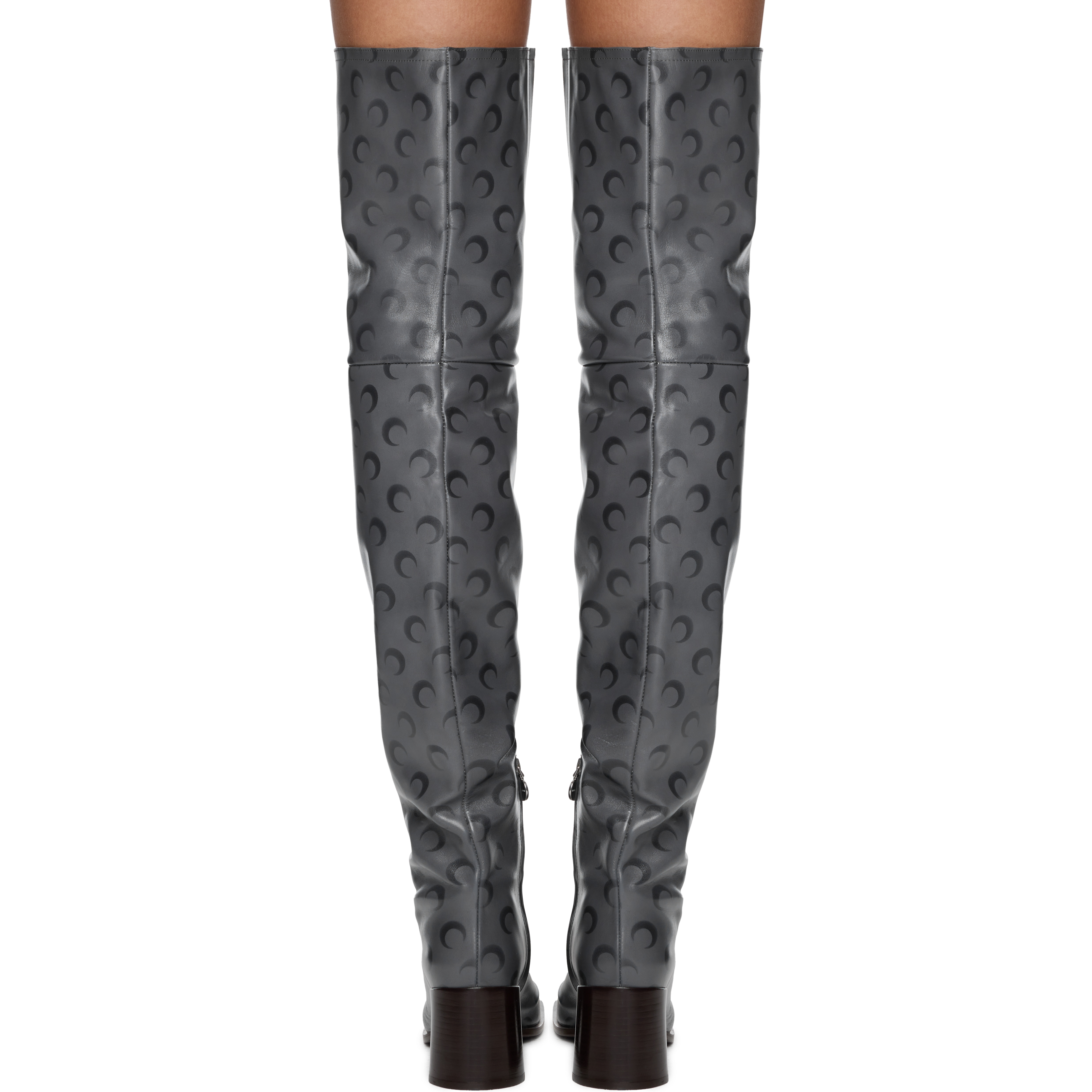 Moon Airbrushed Leather MS Block Thigh Boots - 4