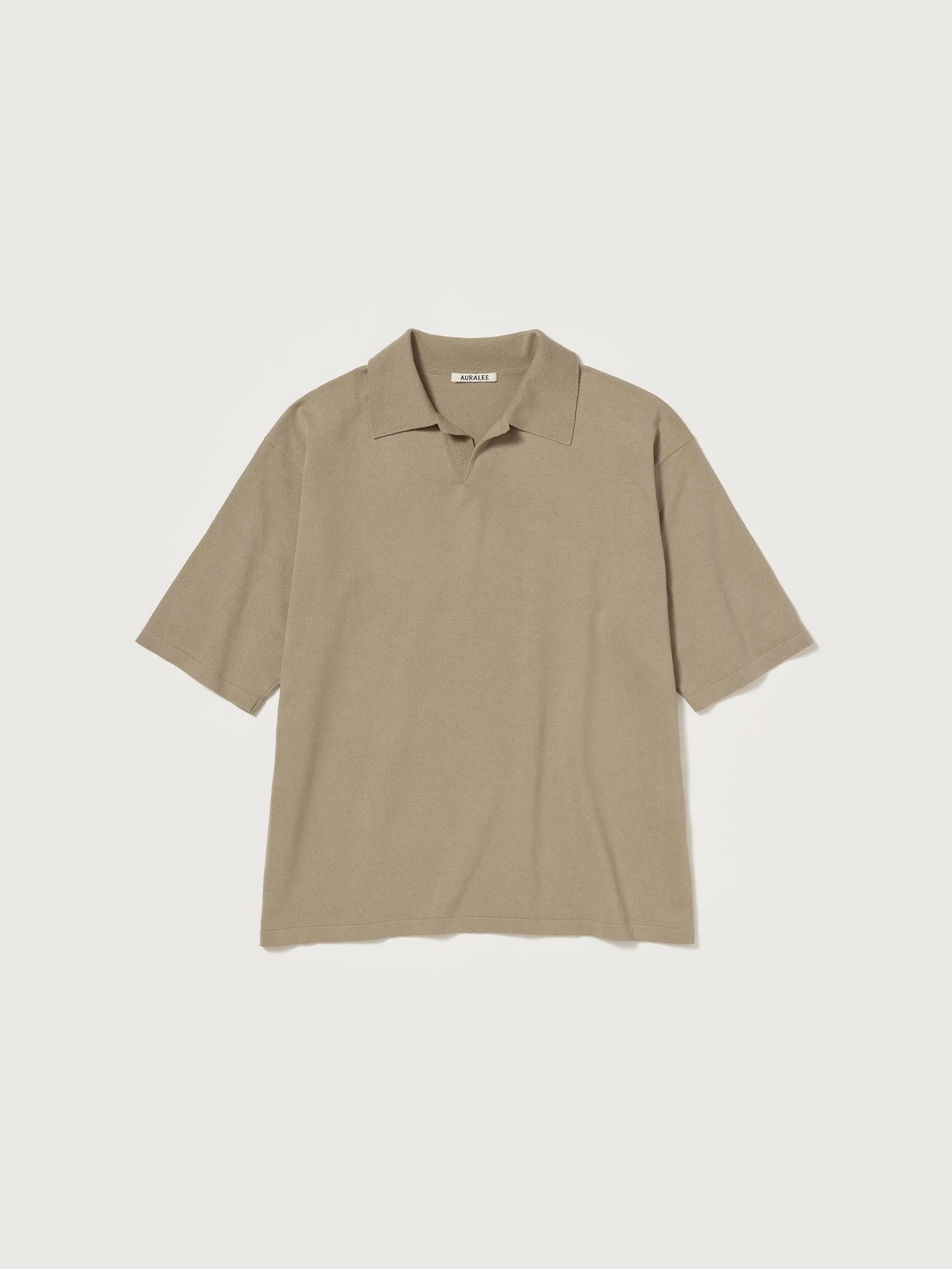 HIGH GAUGE TUSSAH SILK KNIT SKIPPER POLO - 1