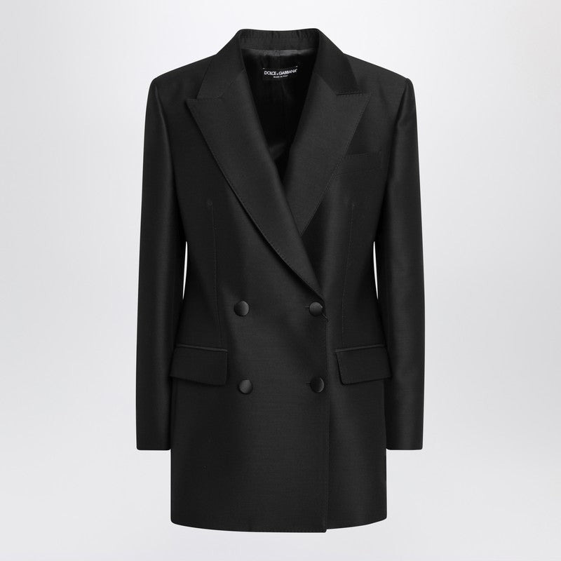 Dolce&Gabbana Black Double-Breasted Wool Jacket Women - 1