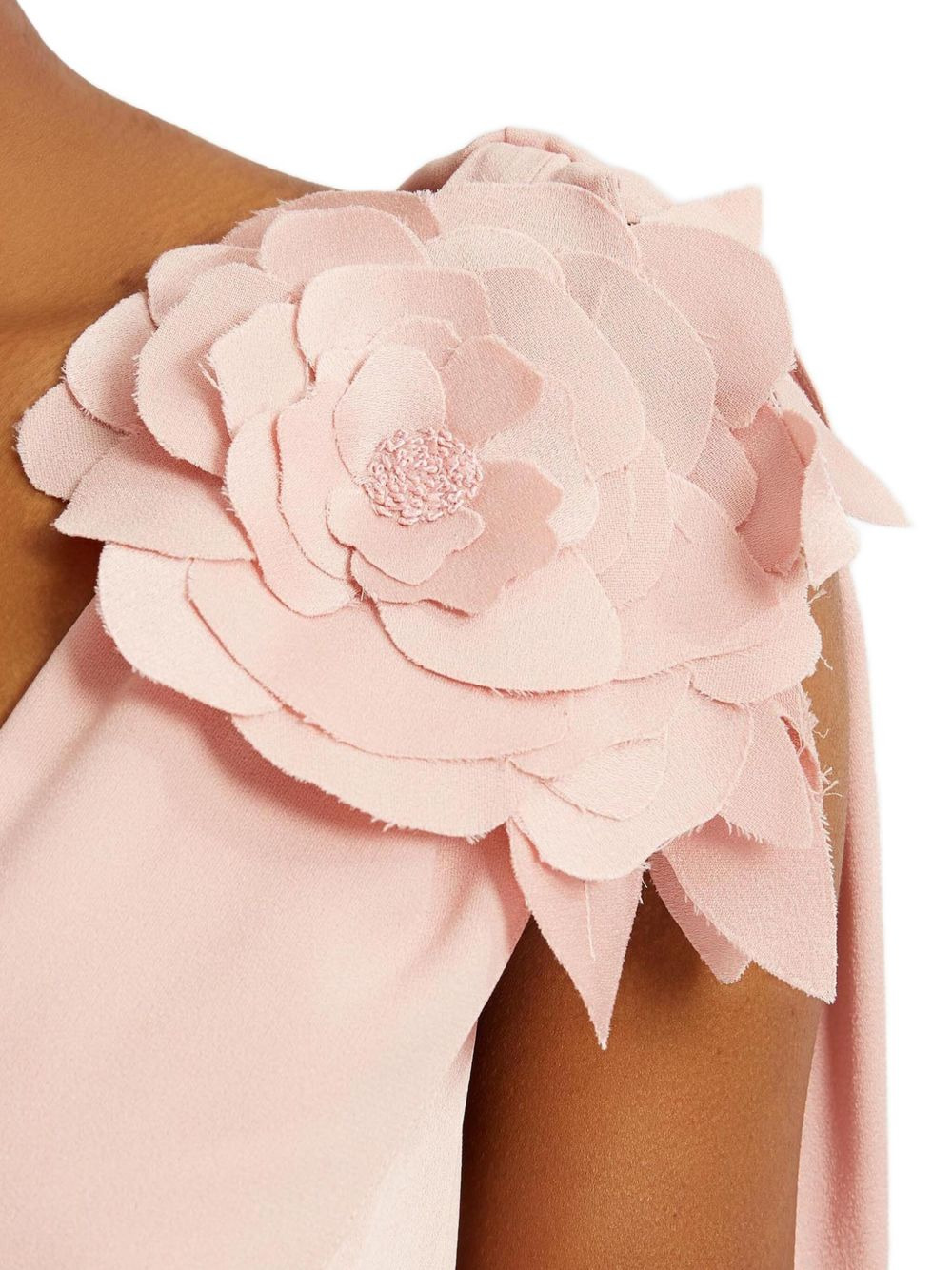 floral-embellished ruffled midi dress - 5