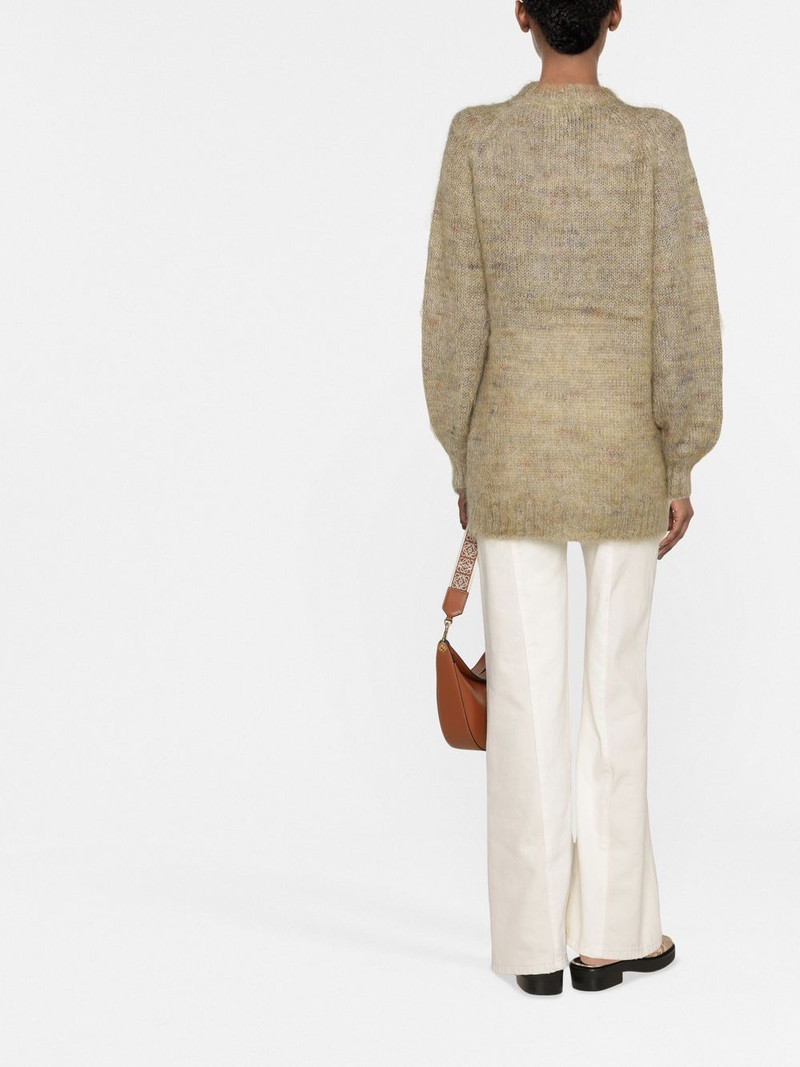brushed-effect crew-neck cardigan 4