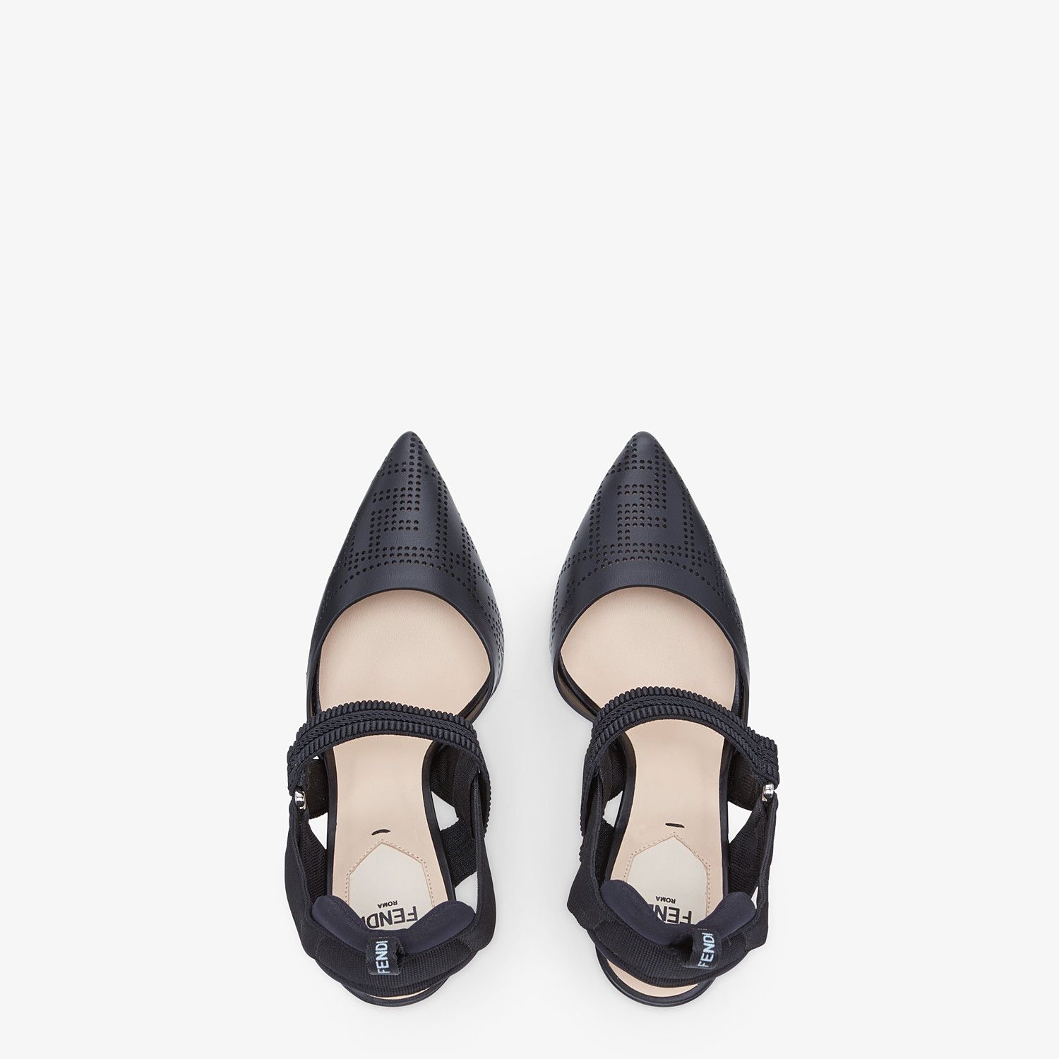 Black leather Colibrì slingbacks - 4