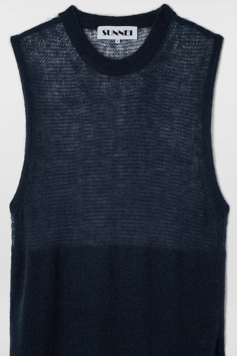 LONG VEST MOHAIR / deep blue 5
