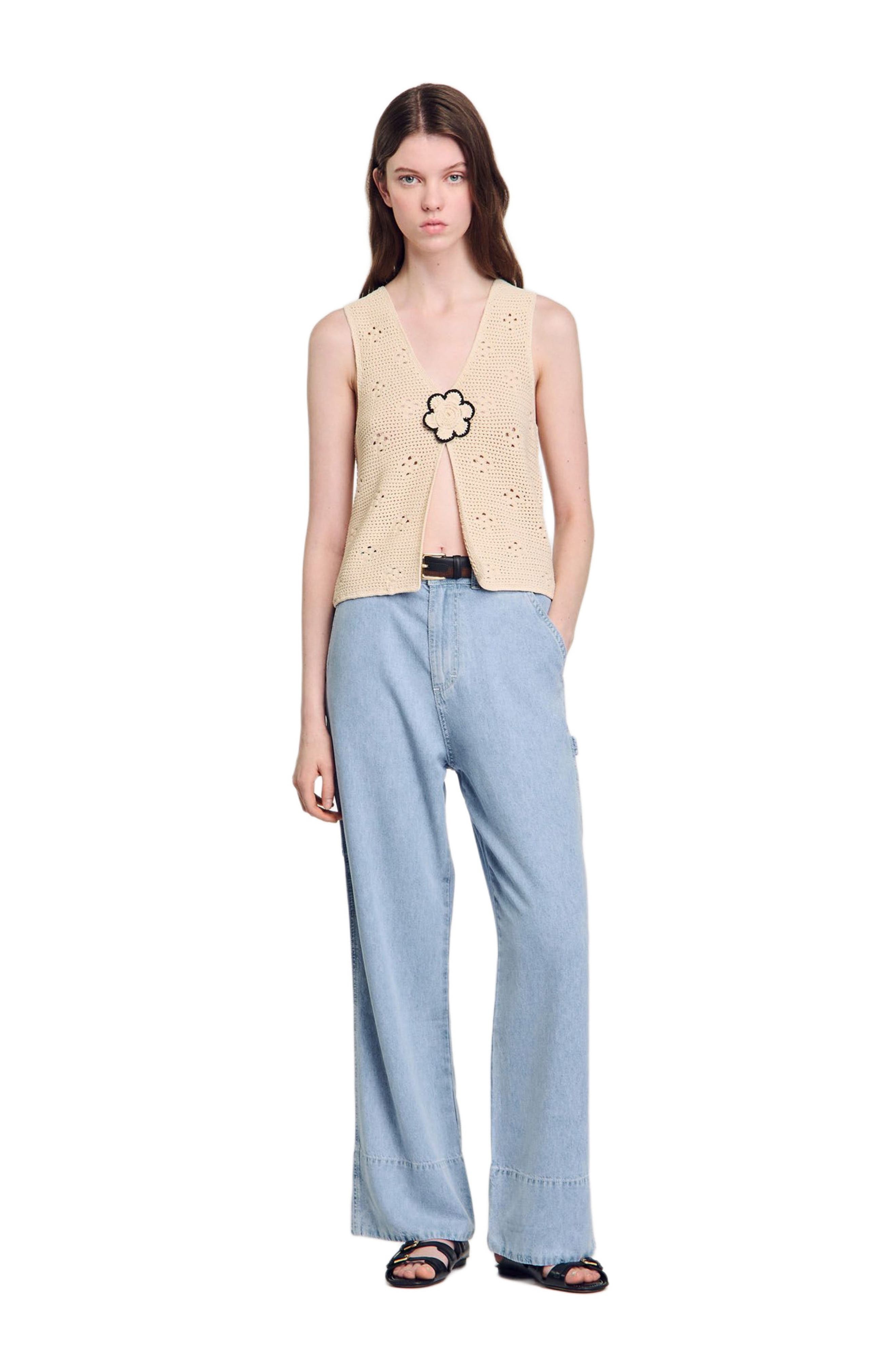 SANDRO Wide-leg jeans in Blue Jean at Nordstrom - 7