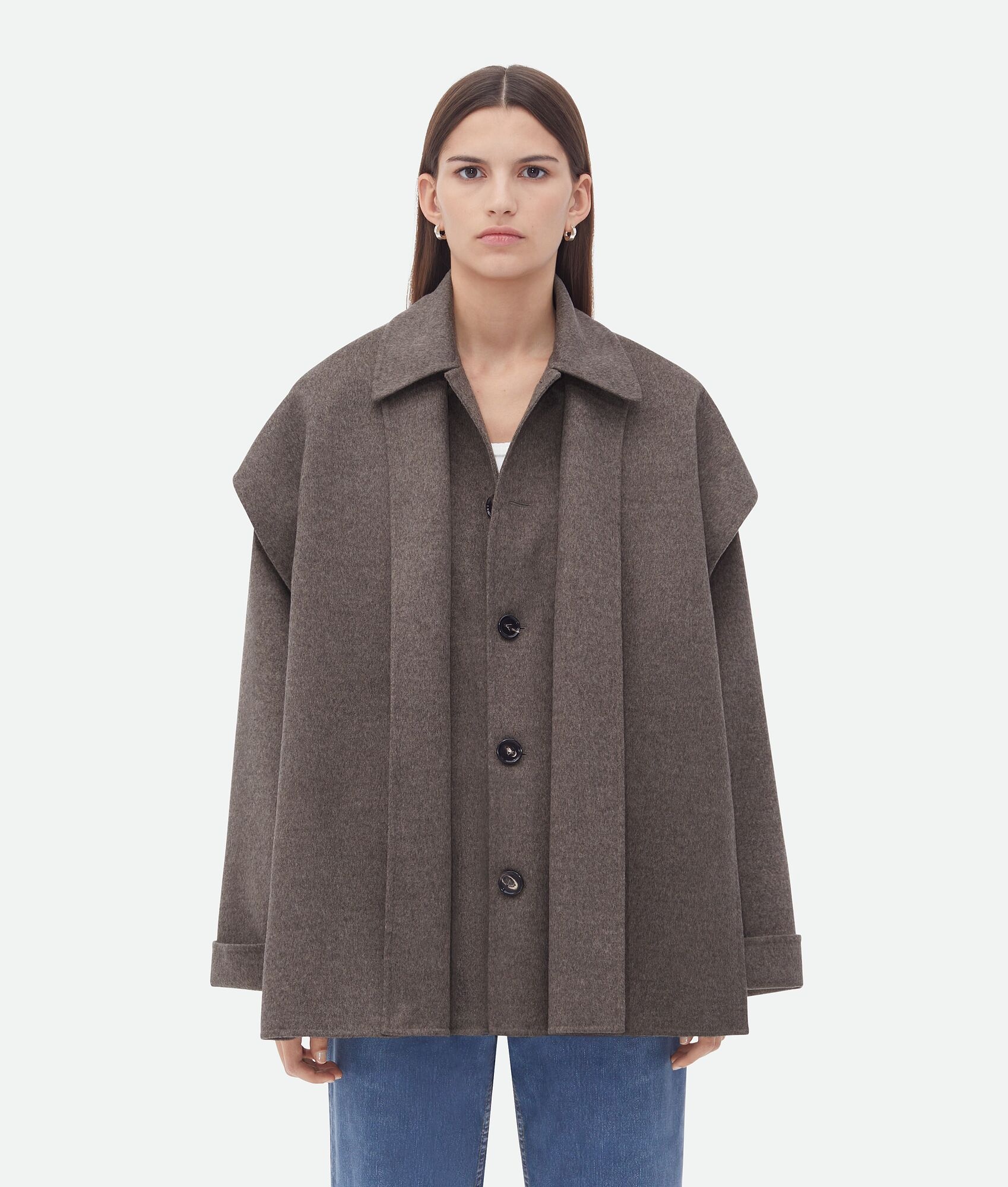Double Wool Cashmere Short Coat - 4