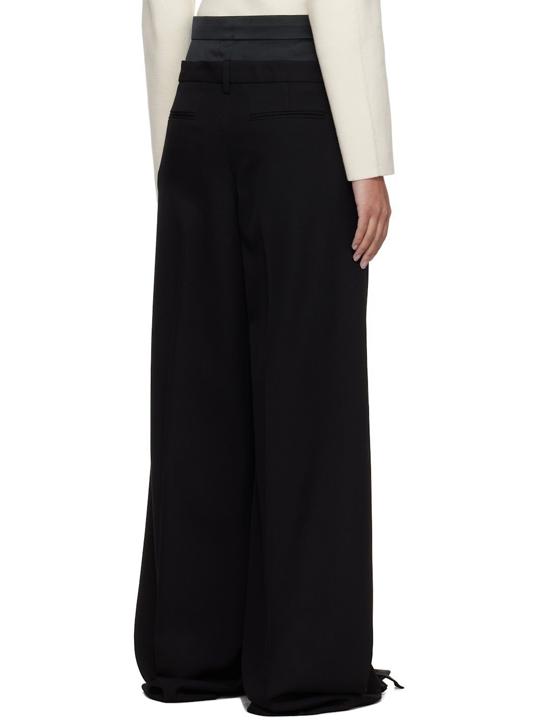 Black Wide Leg Trousers - 3