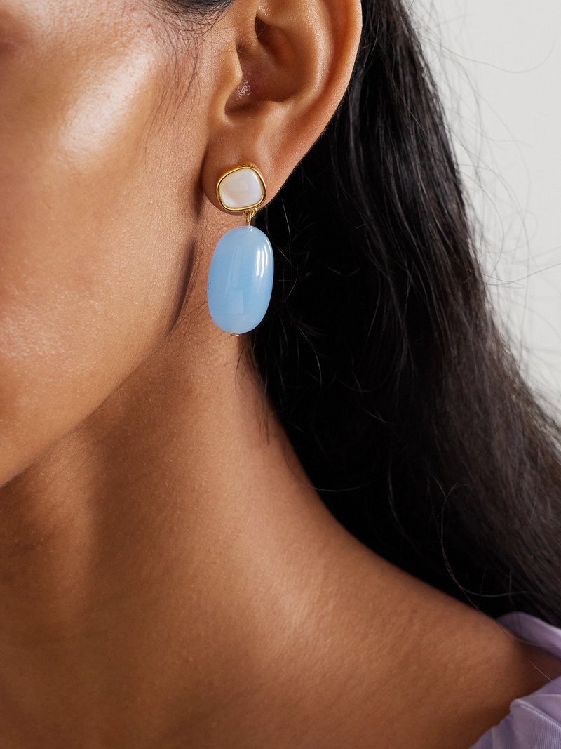 LIZZIE FORTUNATO Big Sur Gold-plated, Glass And Mother-of-pearl Earrings outlook