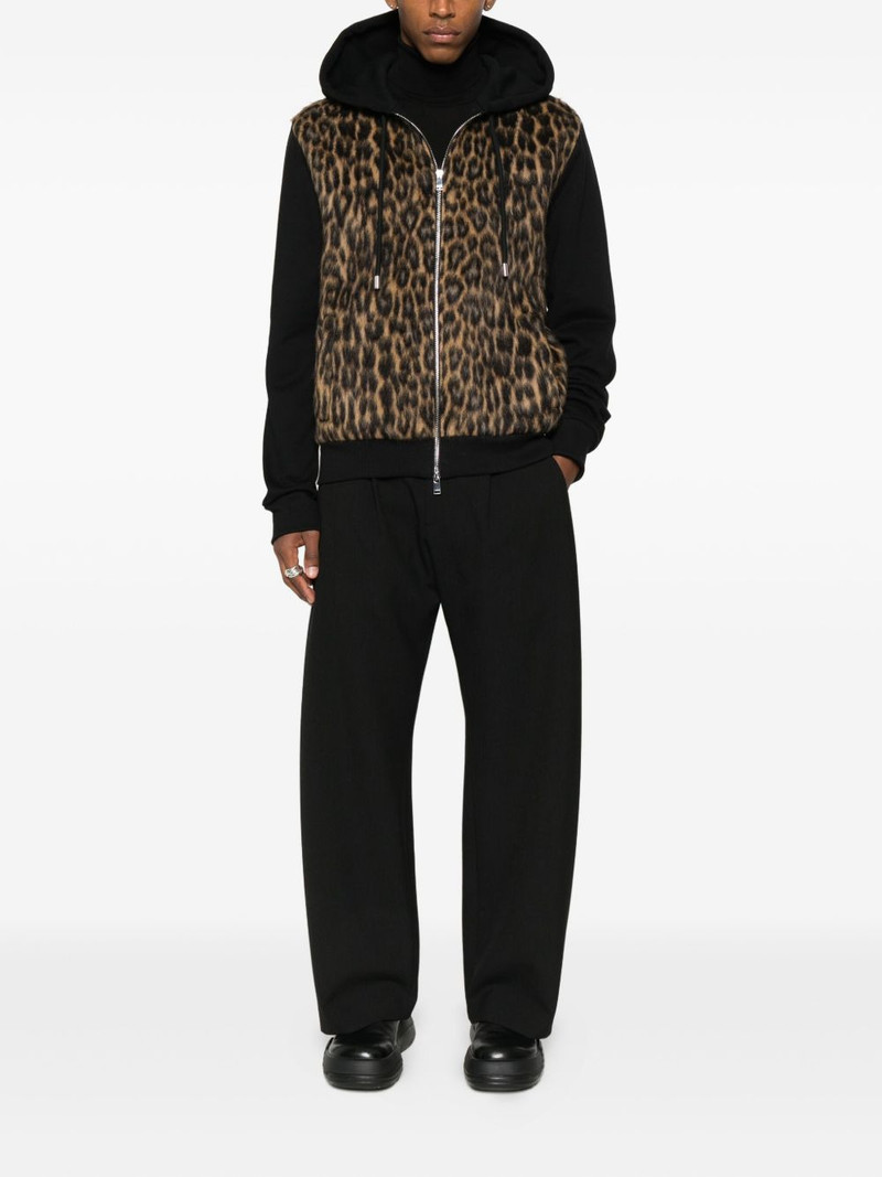 Lanvin animal-pattern zip hoodie outlook