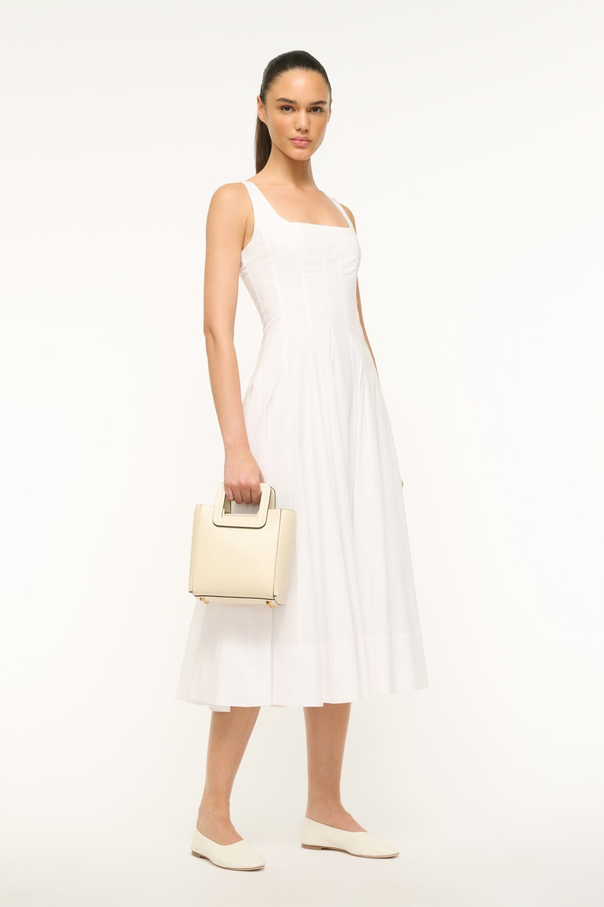 STAUD MINI SHIRLEY LEATHER BAG | CREAM - 2