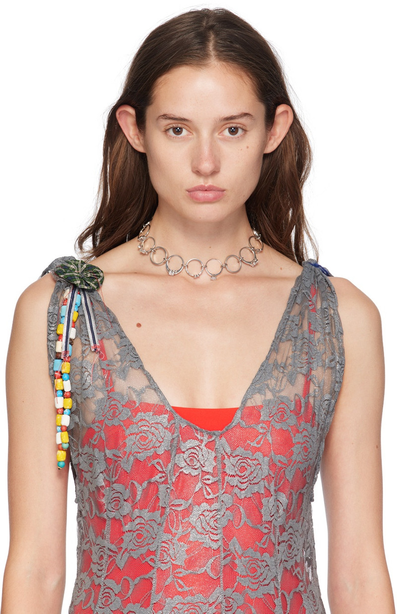 MARLAND BACKUS SSENSE Exclusive Silver Ring Necklace outlook
