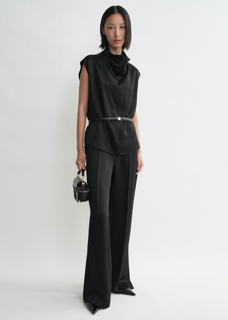 Totême Sleeveless funnel-neck top black outlook