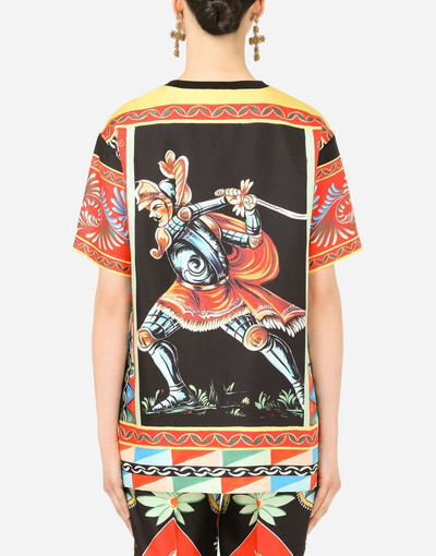 Dolce & Gabbana Short-sleeved Carretto-print twill T-shirt outlook