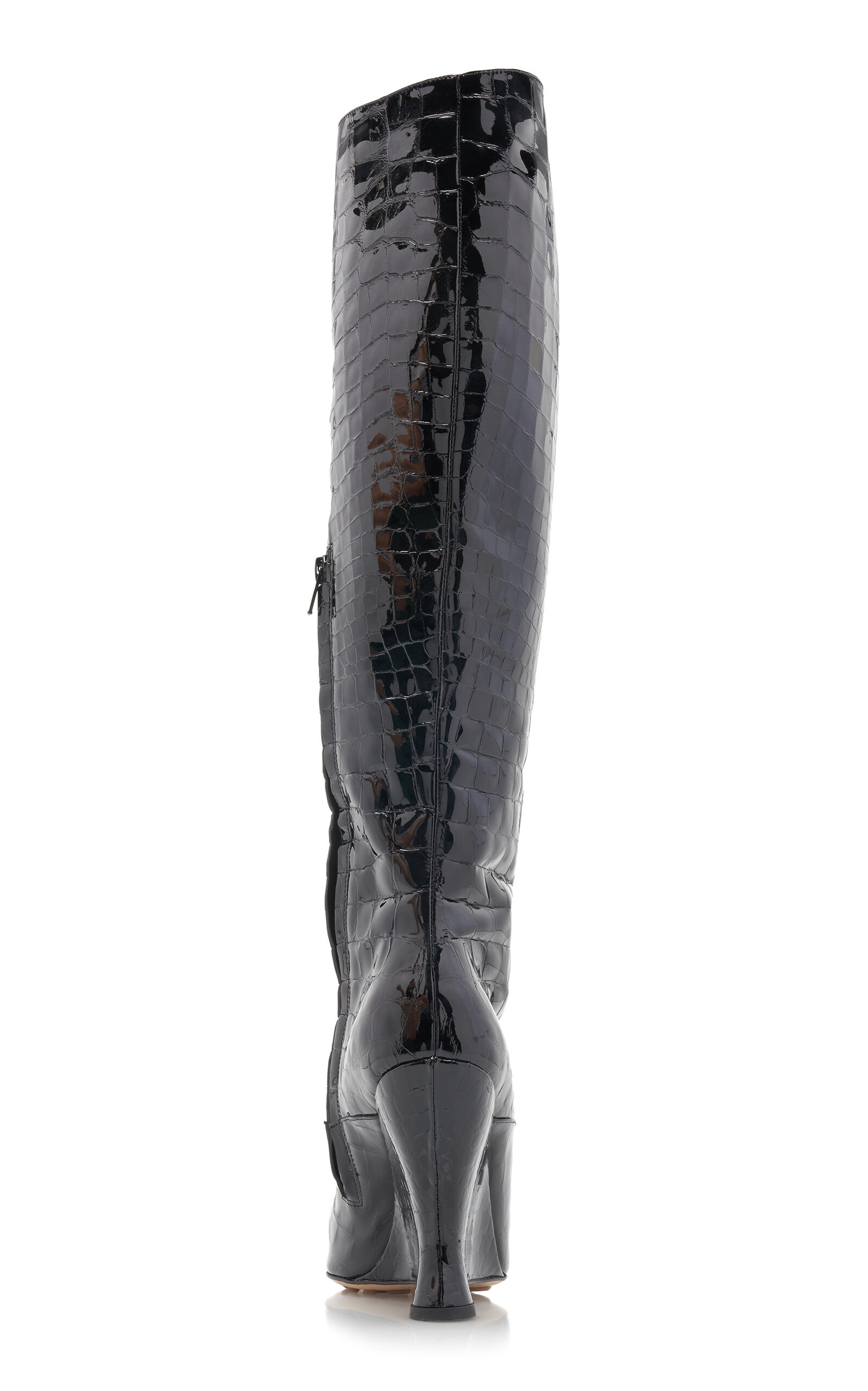 Punta Gloss Croc Leather Boots black - 6