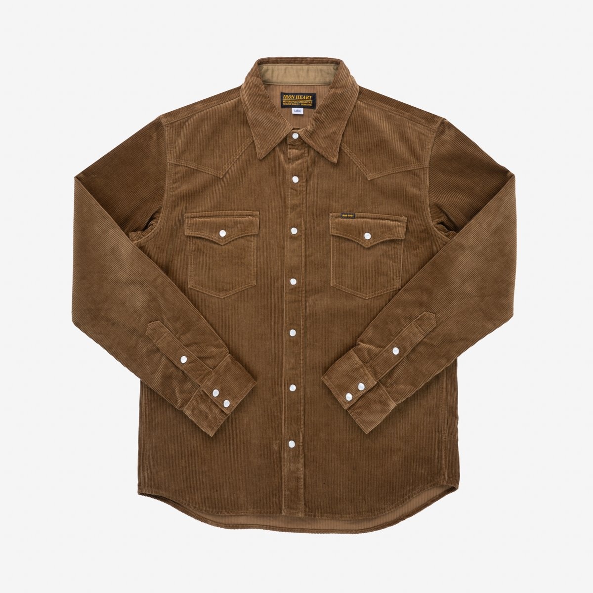 IHSH-398-CAM 11oz Corduroy Western Shirt - Camel - 1