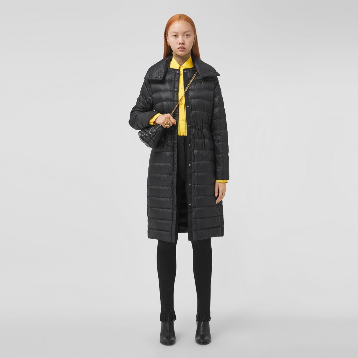 Detachable Collar Lightweight Nylon Puffer Coat - 2