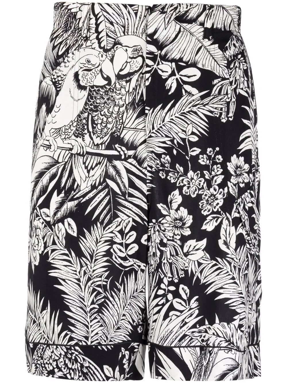 parrot-print track shorts - 1