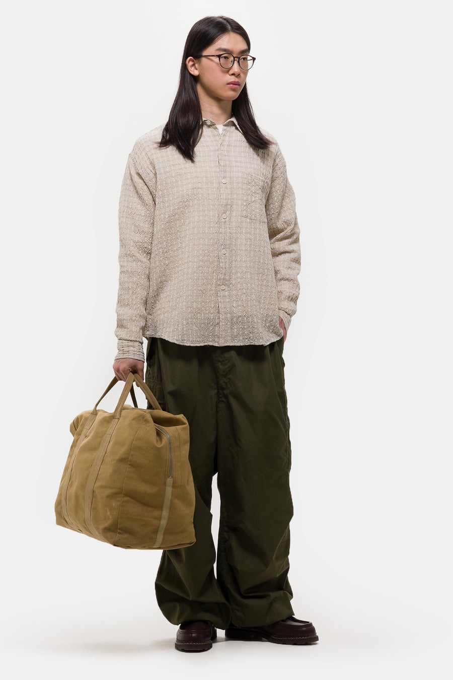 Executive Shirt in Beige Structure Check - 2