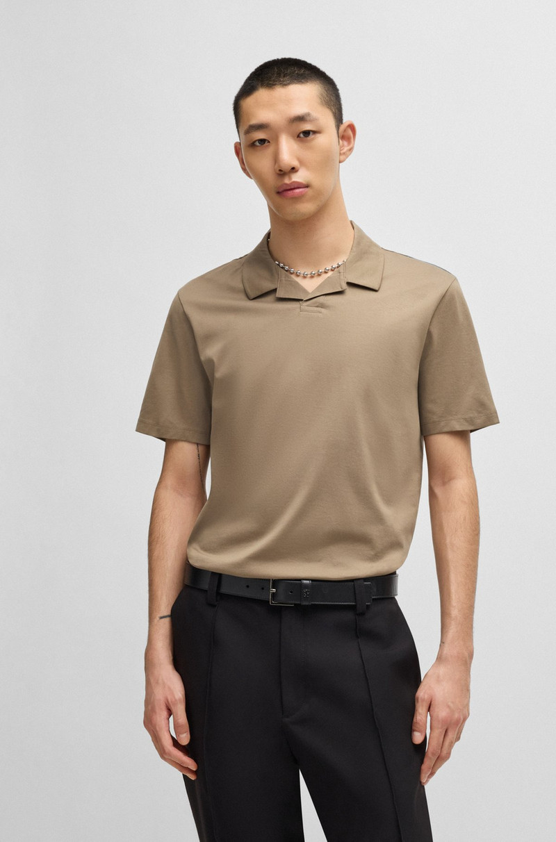 MERCERIZED SLIM-FIT POLO SHIRT WITH JOHNNY COLLAR 2
