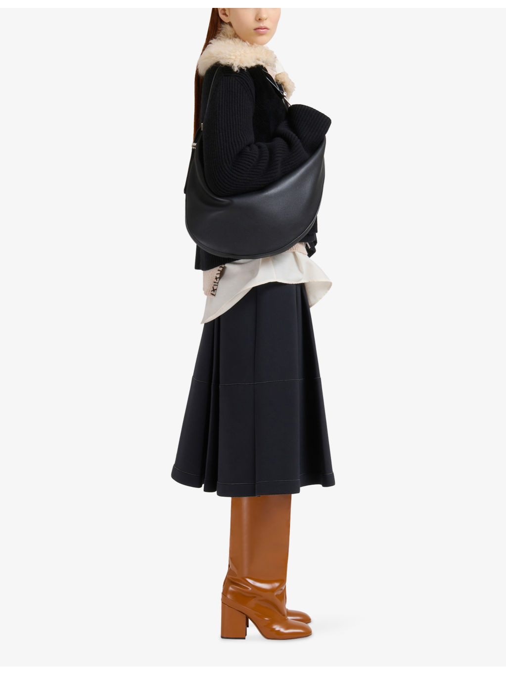 Dot Small Leather Hobo Bag - 2
