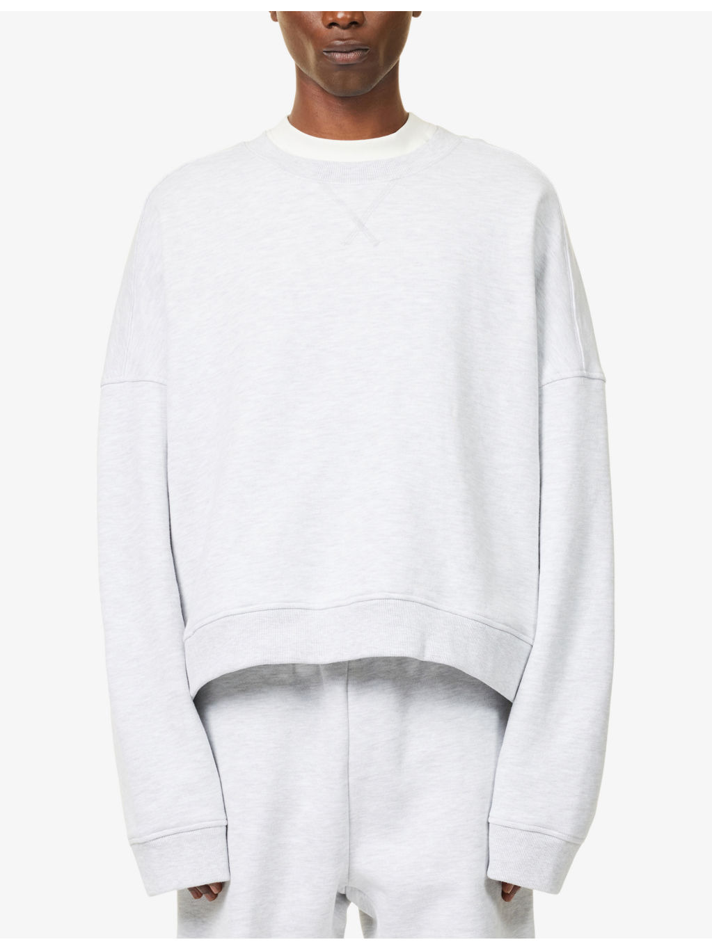 Crewneck Boxy-Fit Cotton Sweatshirt - 3