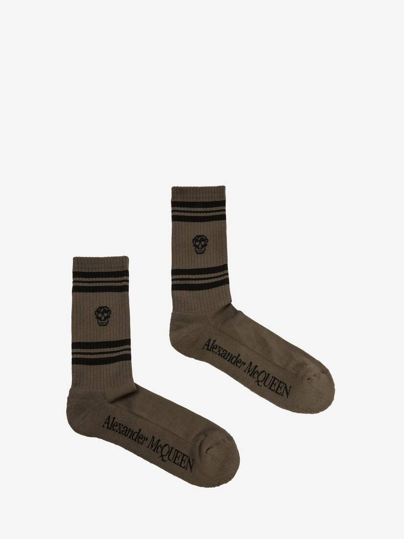 Skull Sport Socks in Khaki - 1