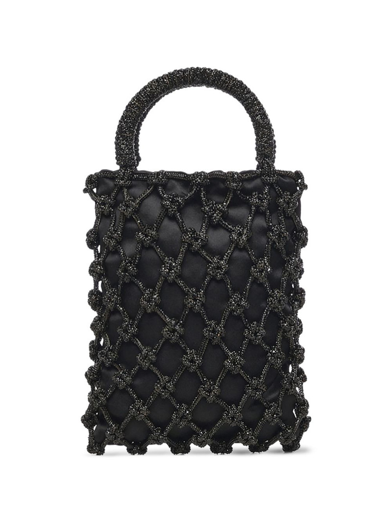 crystal-embellishment top-handle tote bag 1