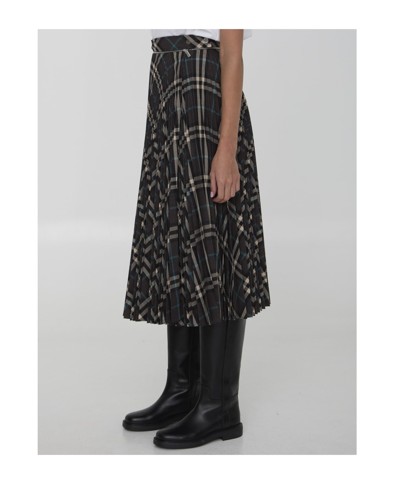 Check Pleated Skirt - 2