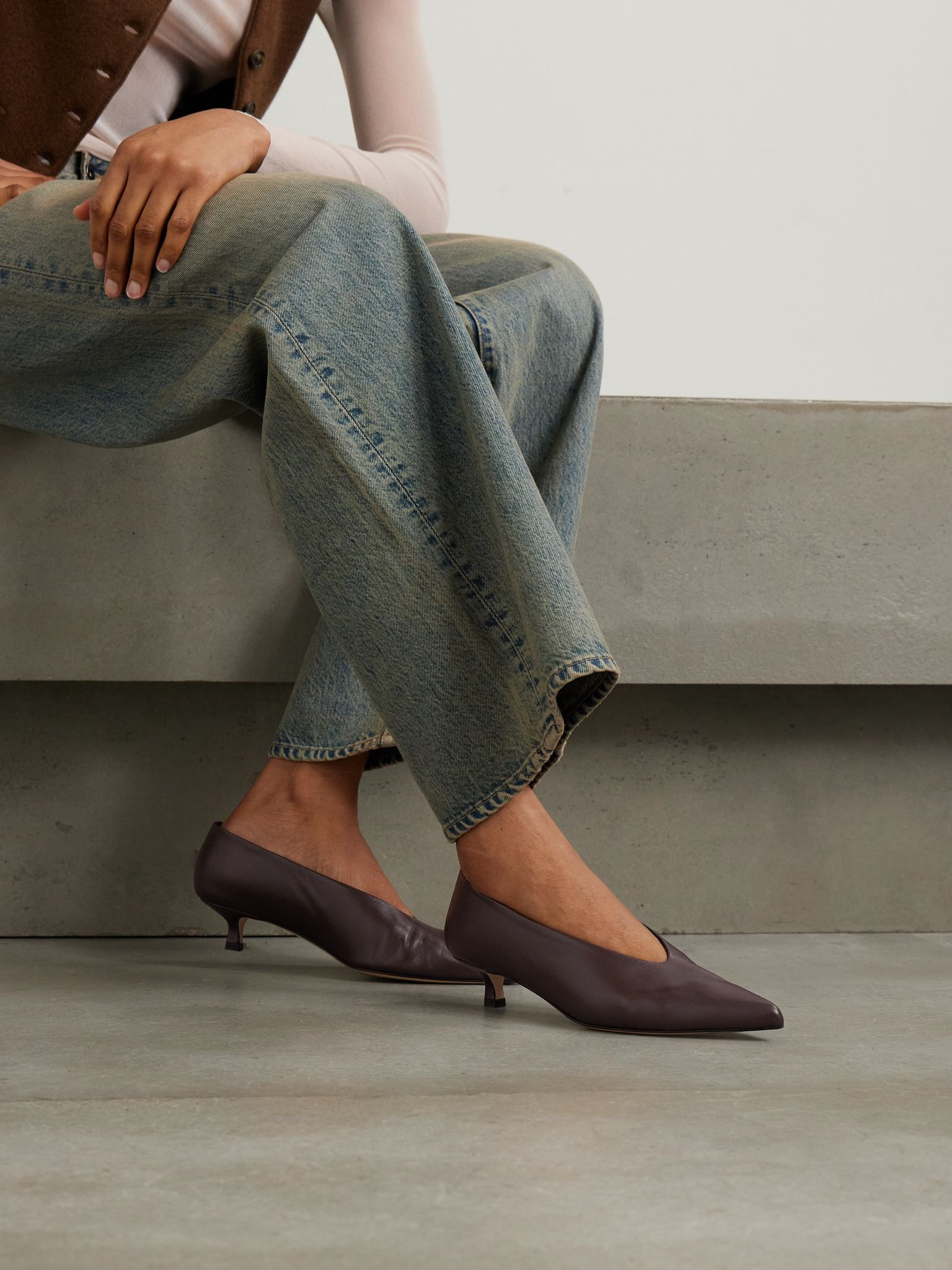 Clara leather pumps Chocolate - 2