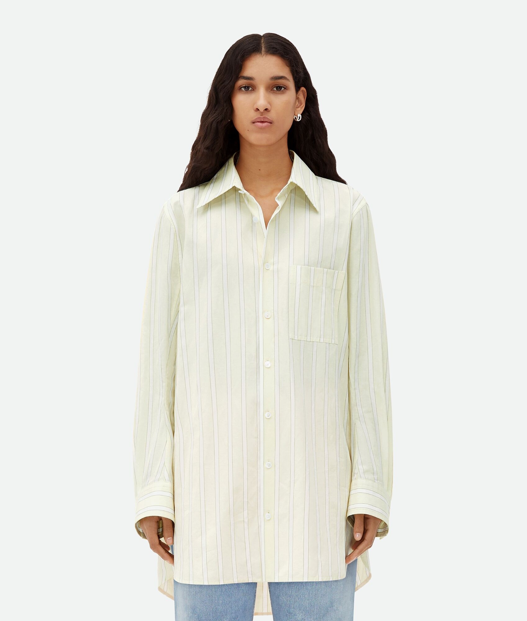 Cotton And Linen Relaxed Striped Shirt - 1