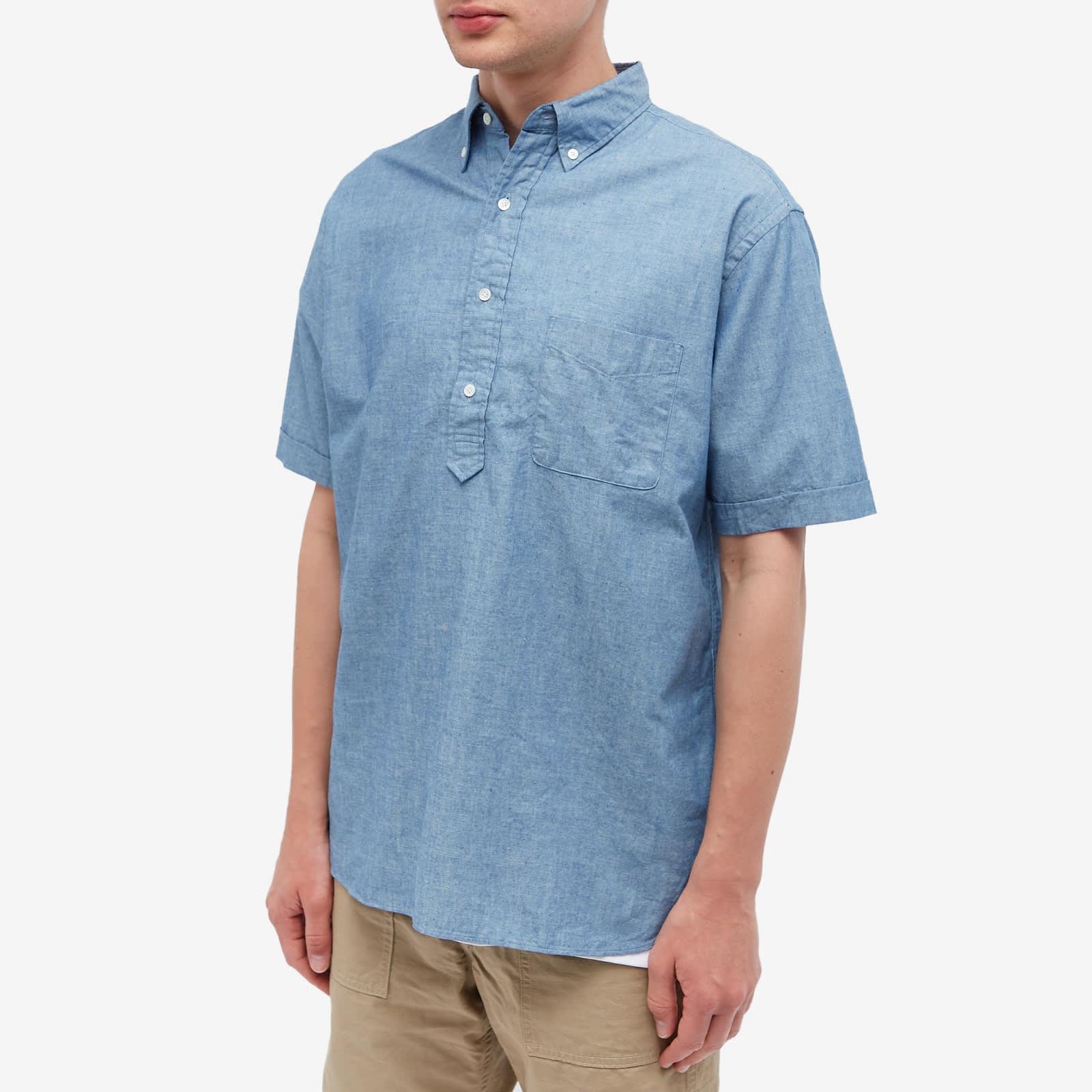 Beams Plus B.D. Pullover Short Sleeve Chambray Shirt - 2