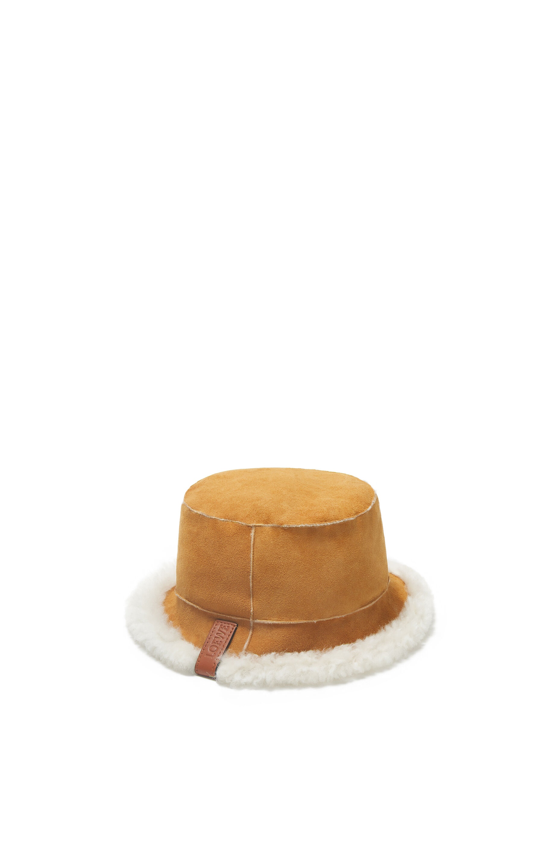 Reversible Anagram bucket hat in shearling - 4
