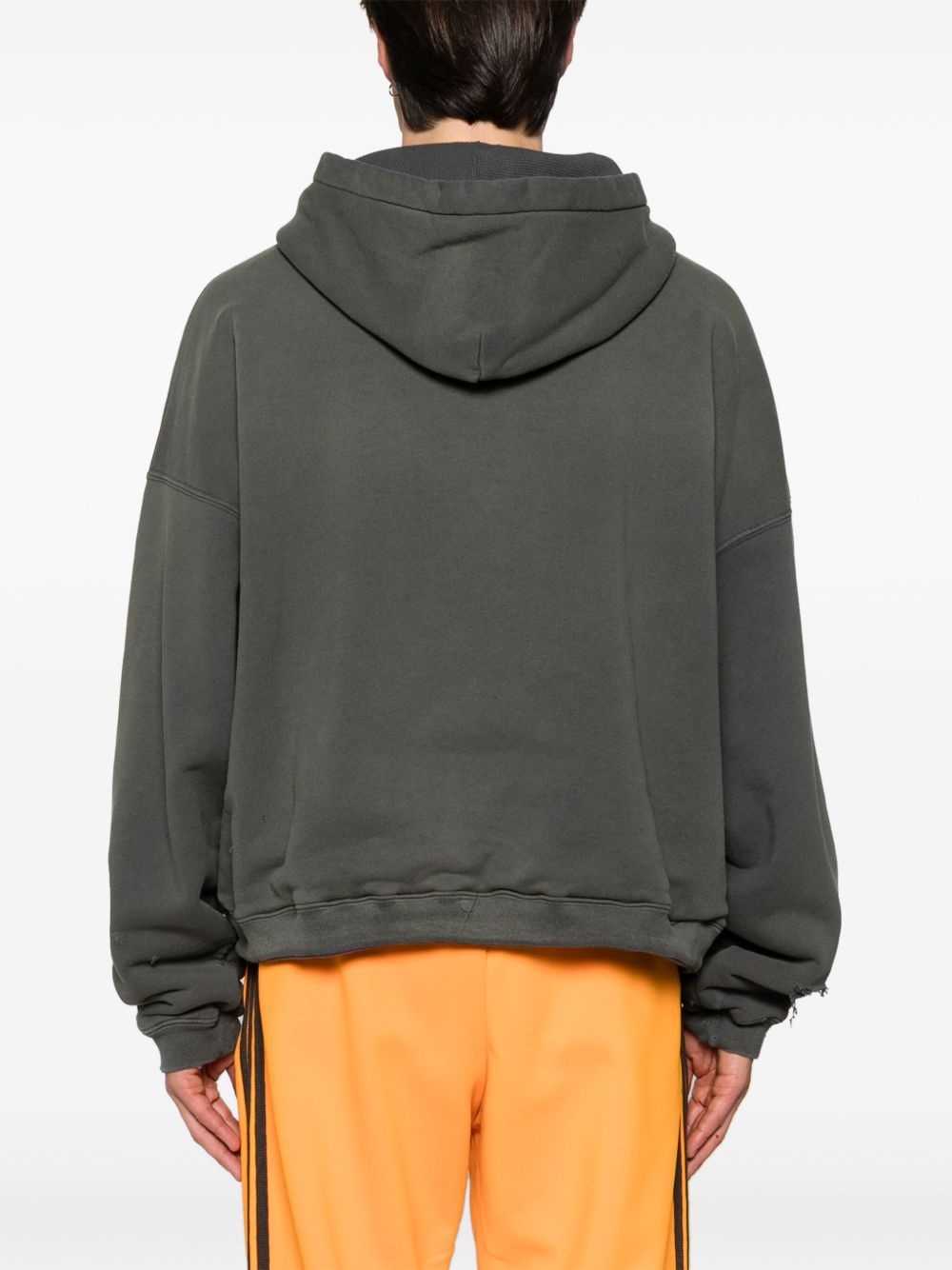 distressed-logo hoodie - 4