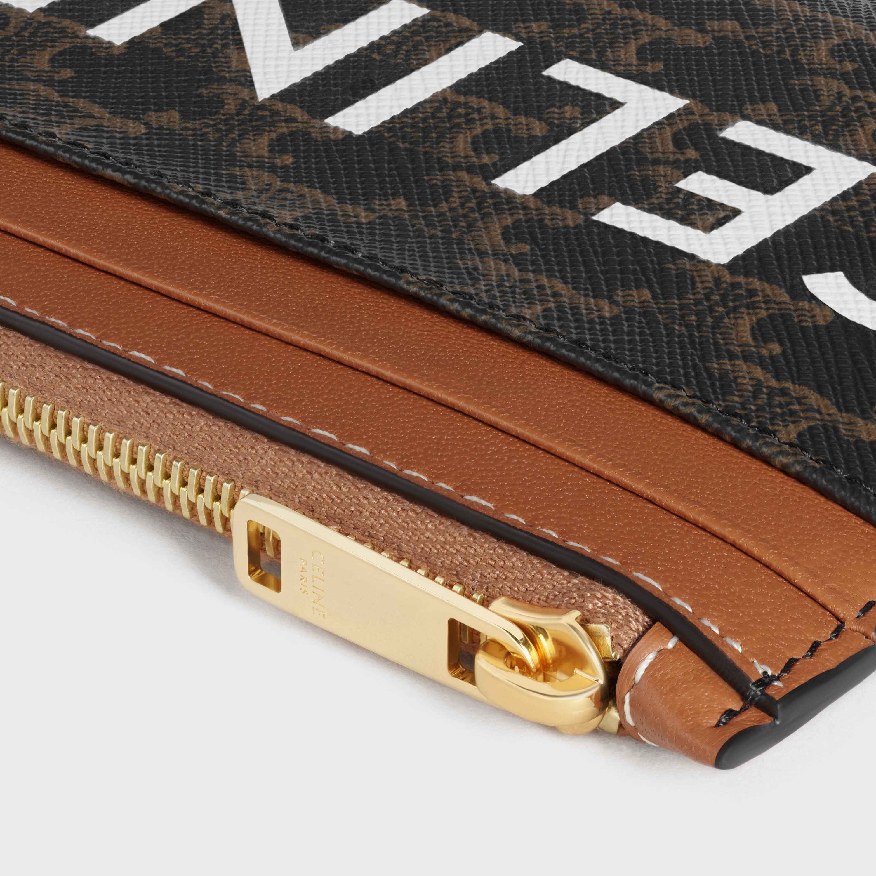 ZIPPED PURSE in Triomphe Canvas and Lambskin with Celine Print - 4