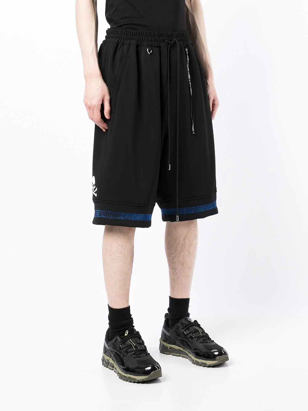 skull-logo track shorts - 3