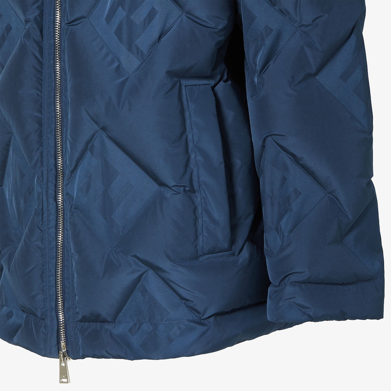Puffer jacket Dark blue FF technical fabric down jacket 3
