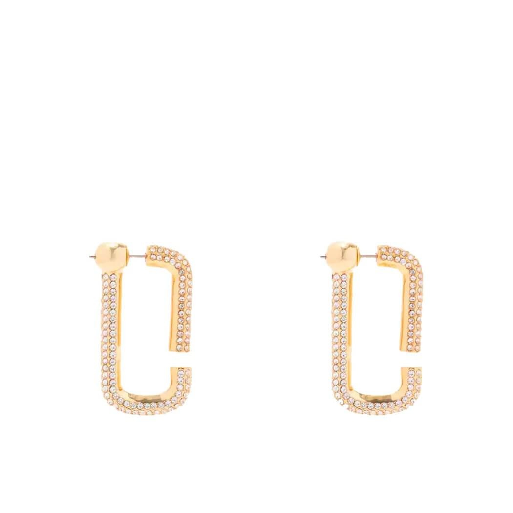 MARC JACOBS THE J MARC PAVÉ HOOPS GOLD EARRINGS - 3