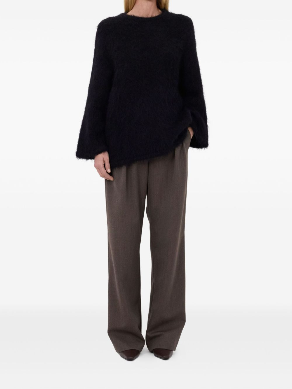 alpaca-blend three-quarter-sleeve sweater - 2
