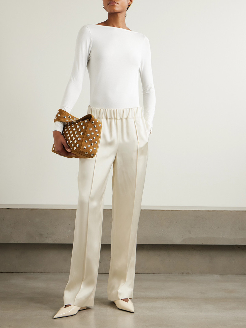 Another Tomorrow Pleated Satin Straight-leg Track Pants outlook